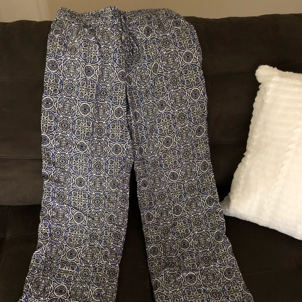 NWT blue print high waisted pants